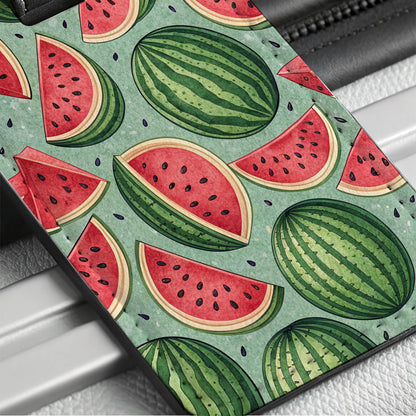 Watermelons Fruity Background Travel Faux Leather Luggage Tag