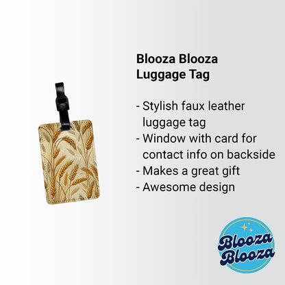 Wheat Background Travel Faux Leather Luggage Tag