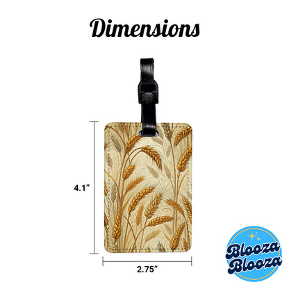 Wheat Background Travel Faux Leather Luggage Tag