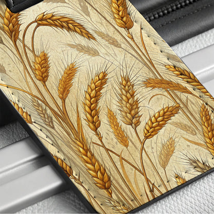 Wheat Background Travel Faux Leather Luggage Tag