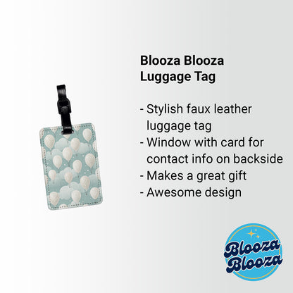 White Balloons Birthday Background Travel Faux Leather Luggage Tag
