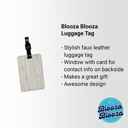 White Wood Boards Planks Travel Faux Leather Luggage Tag