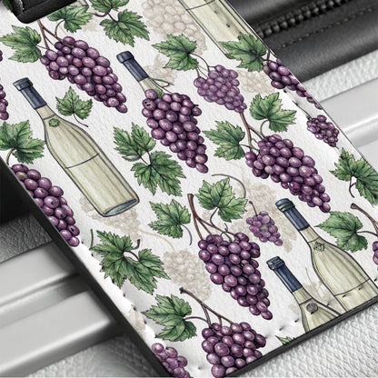 Wine Grapes Ivy Background Travel Faux Leather Luggage Tag
