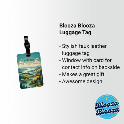 Wisconsin State Beautiful Scene Travel Faux Leather Luggage Tag