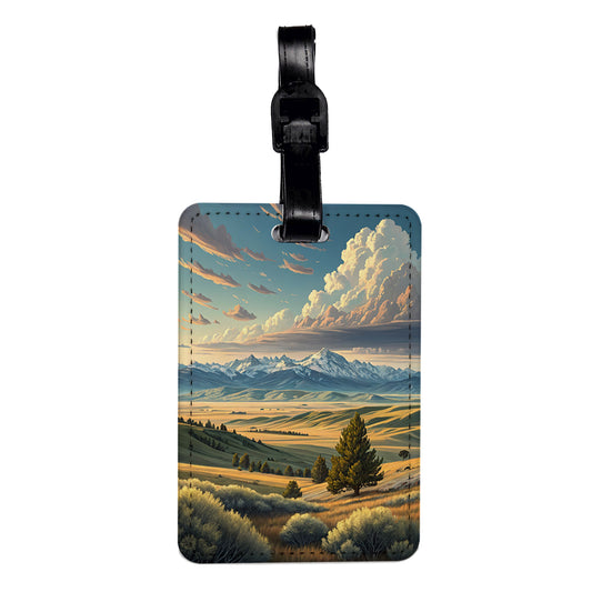 Wyoming State Beautiful Scene Travel Faux Leather Luggage Tag