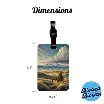 Wyoming State Beautiful Scene Travel Faux Leather Luggage Tag