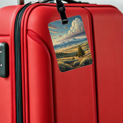 Wyoming State Beautiful Scene Travel Faux Leather Luggage Tag