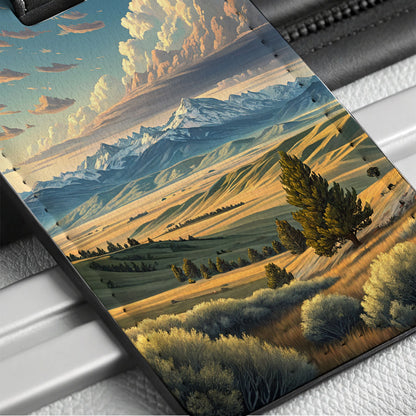 Wyoming State Beautiful Scene Travel Faux Leather Luggage Tag