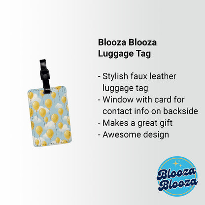 Yellow Balloons Birthday Background Travel Faux Leather Luggage Tag