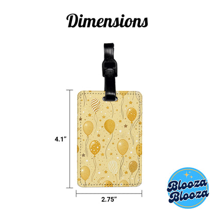 Yellow Birthday Background Travel Faux Leather Luggage Tag