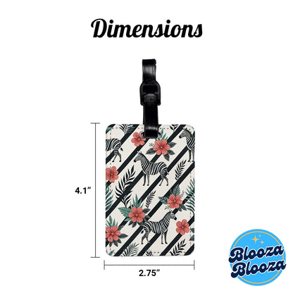 Zebra And Black Stripes Background Travel Faux Leather Luggage Tag