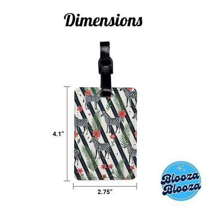 Zebras And Stripes Travel Faux Leather Luggage Tag