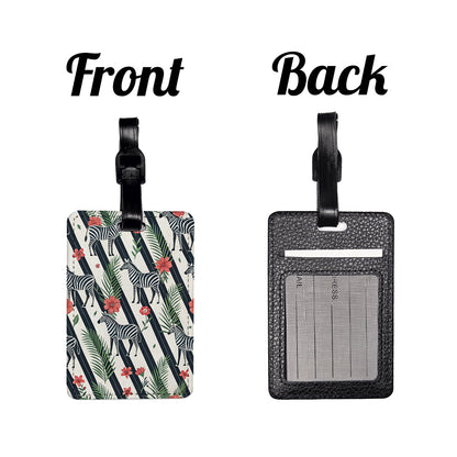 Zebras And Stripes Travel Faux Leather Luggage Tag