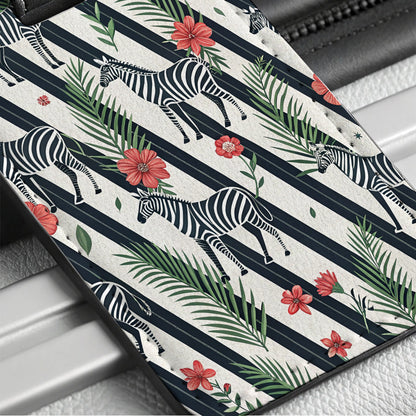 Zebras And Stripes Travel Faux Leather Luggage Tag