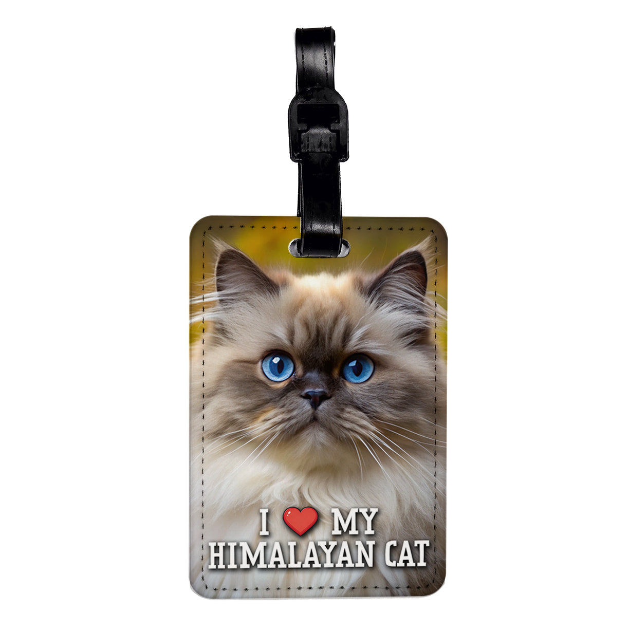 I Love My Himalayan Cat Heart Travel Faux Leather Luggage Tag