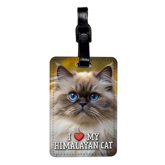 I Love My Himalayan Cat Heart Travel Faux Leather Luggage Tag