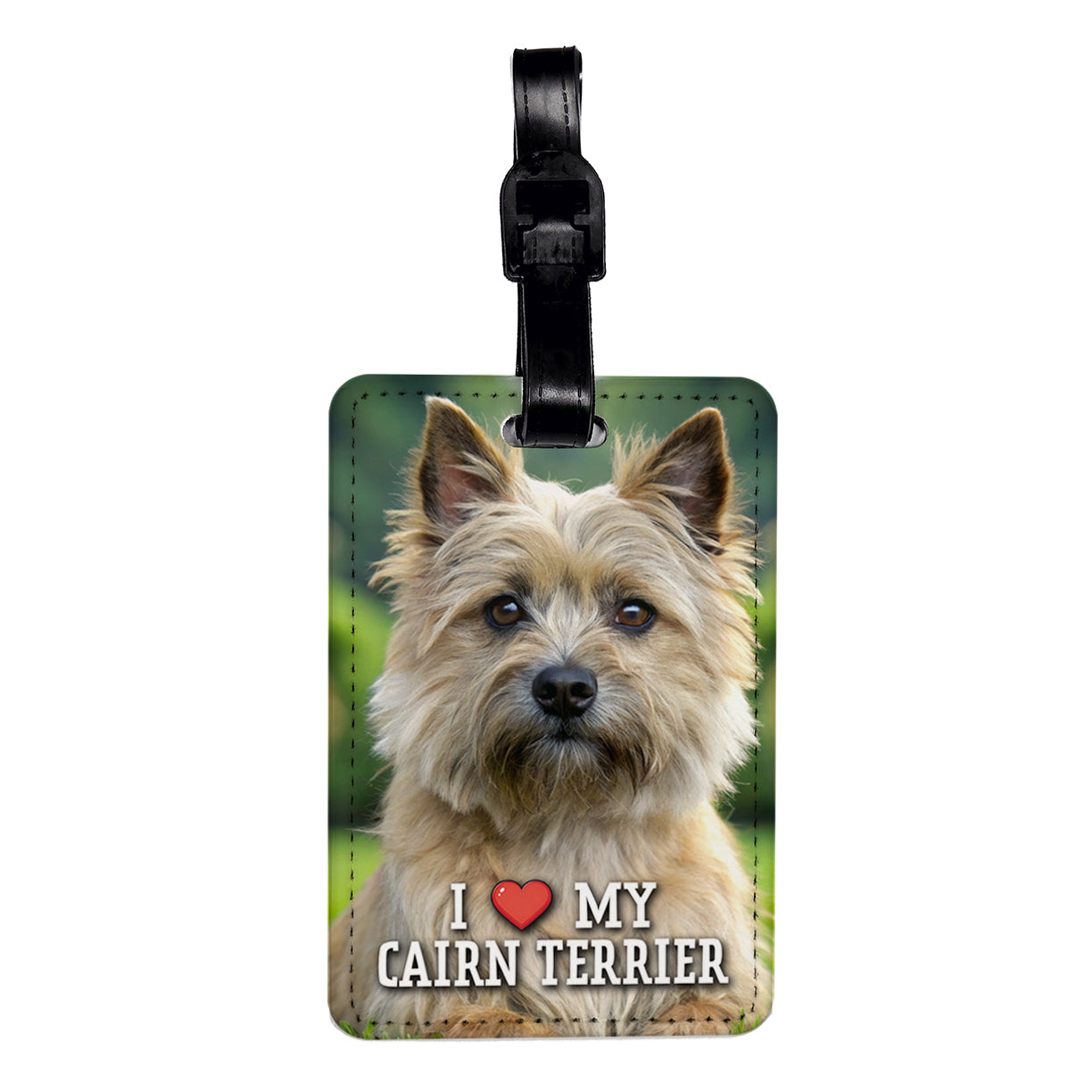 I Love My Cairn Terrier Dog Heart Travel Faux Leather Luggage Tag