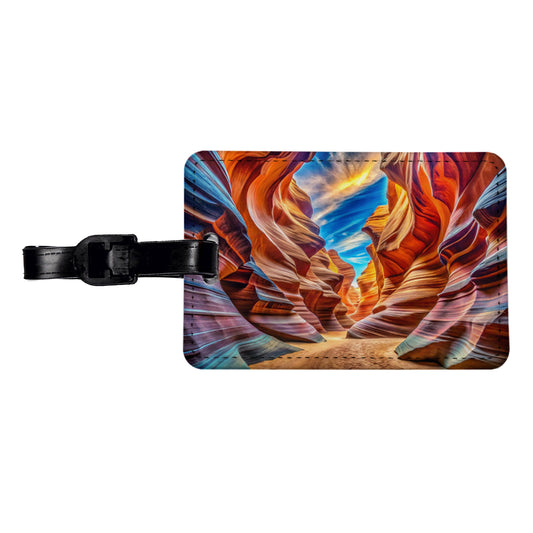 Antelope Canyon Arizona Watercolor Style Travel Faux Leather Luggage Tag