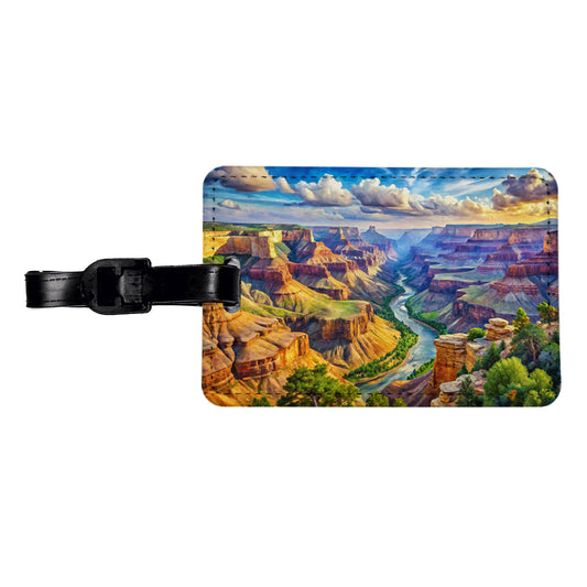Grand Canyon - Parashant National Monument Arizona Watercolor Style Travel Faux Leather Luggage Tag