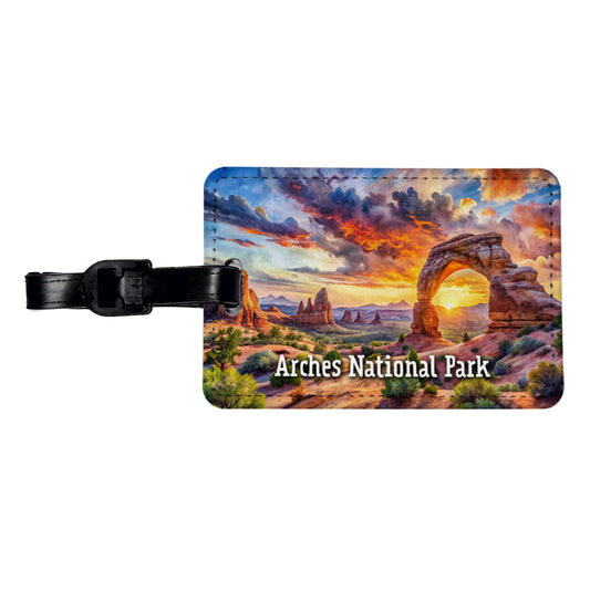 Arches National Park Utah Travel Faux Leather Luggage Tag