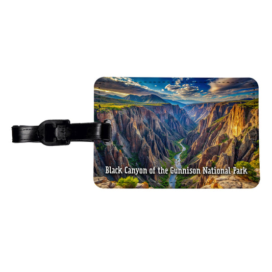 Black Canyon of the Gunnison National Park Colorado Travel Faux Leather Luggage Tag