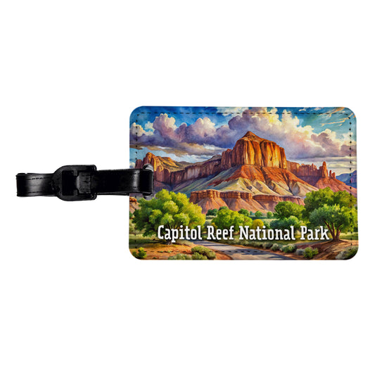 Capitol Reef National Park Utah Travel Faux Leather Luggage Tag