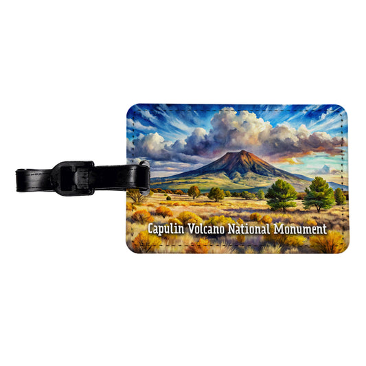 Capulin Volcano National Monument New Mexico Travel Faux Leather Luggage Tag