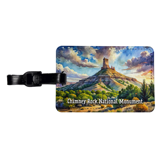 Chimney Rock National Monument Colorado Travel Faux Leather Luggage Tag