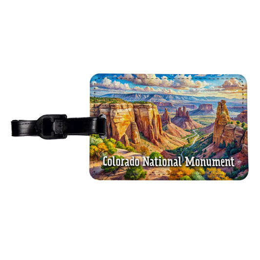 Colorado National Monument Colorado Travel Faux Leather Luggage Tag