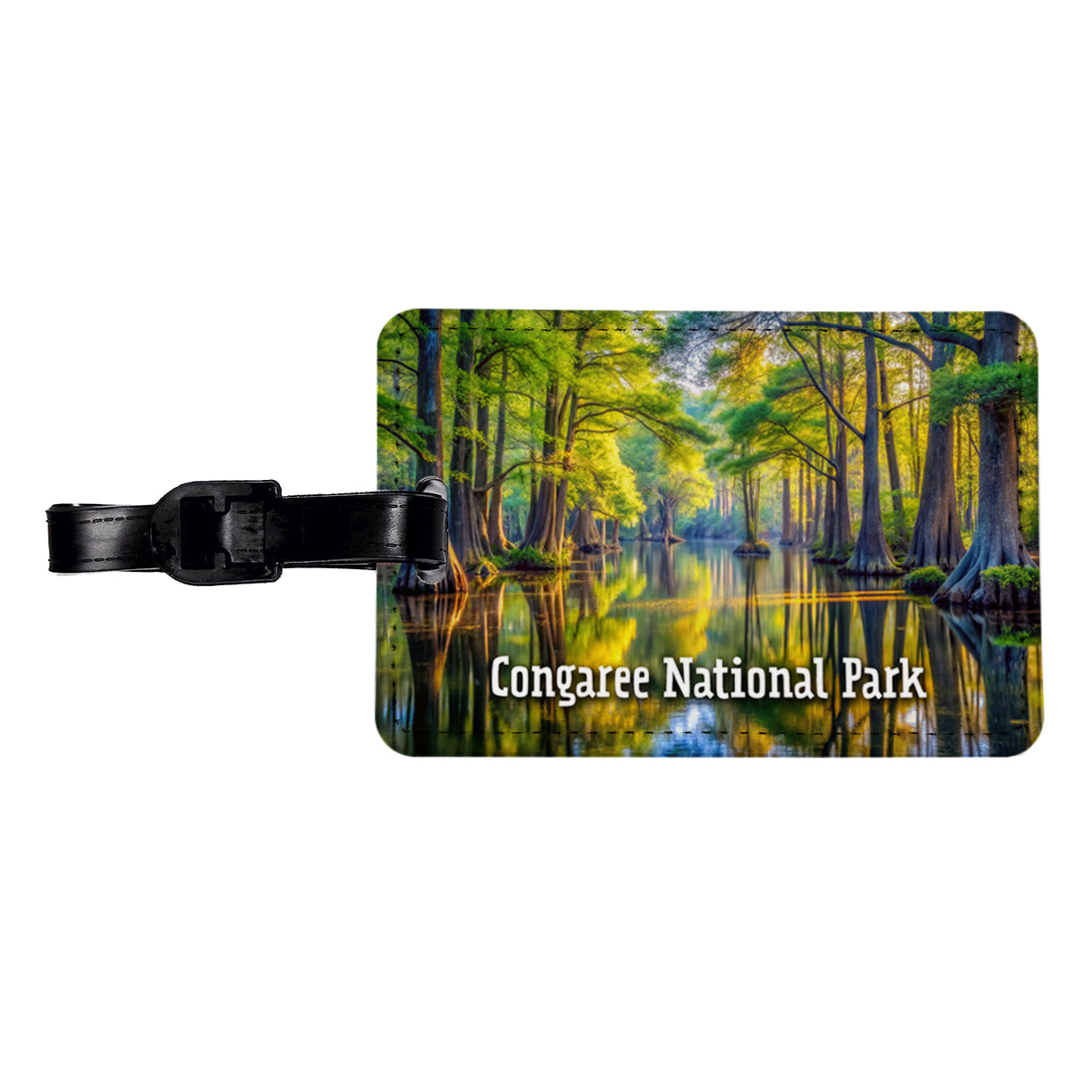 Congaree National Park South Carolina Travel Faux Leather Luggage Tag