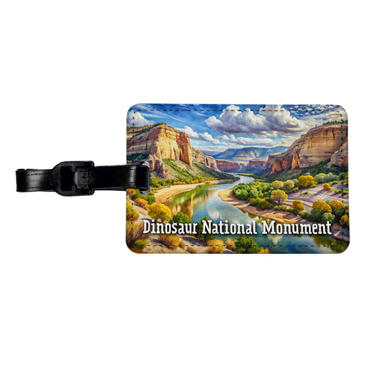 Dinosaur National Monument Colorado, Utah Travel Faux Leather Luggage Tag
