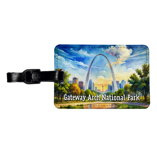 Gateway Arch National Park Missouri Travel Faux Leather Luggage Tag