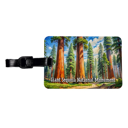 Giant Sequoia National Monument California Travel Faux Leather Luggage Tag
