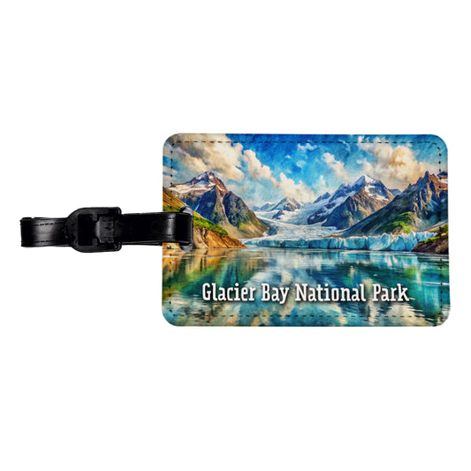Glacier Bay National Park Alaska Travel Faux Leather Luggage Tag