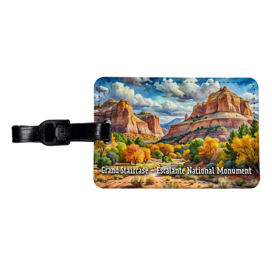 Grand Staircase - Escalante National Monument Utah Travel Faux Leather Luggage Tag