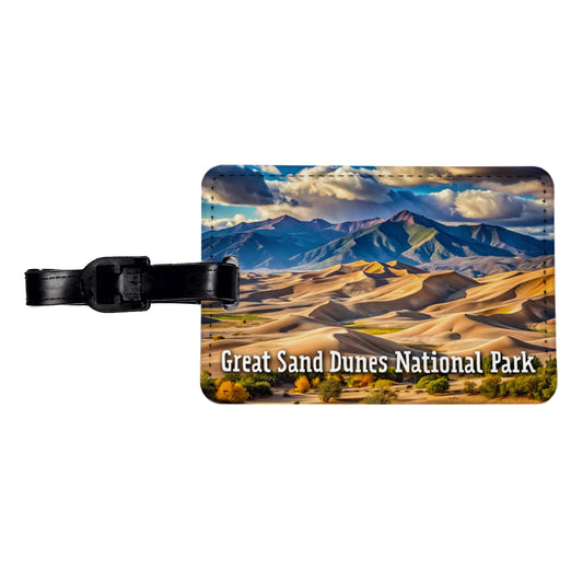 Great Sand Dunes National Park Colorado Travel Faux Leather Luggage Tag