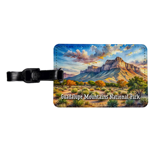 Guadalupe Mountains National Park Texas Travel Faux Leather Luggage Tag