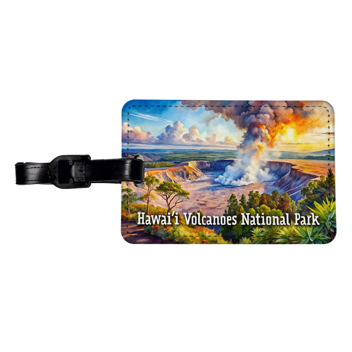 Hawai'i Volcanoes National Park Travel Faux Leather Luggage Tag