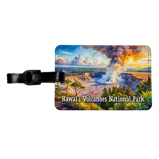 Hawai'i Volcanoes National Park Travel Faux Leather Luggage Tag