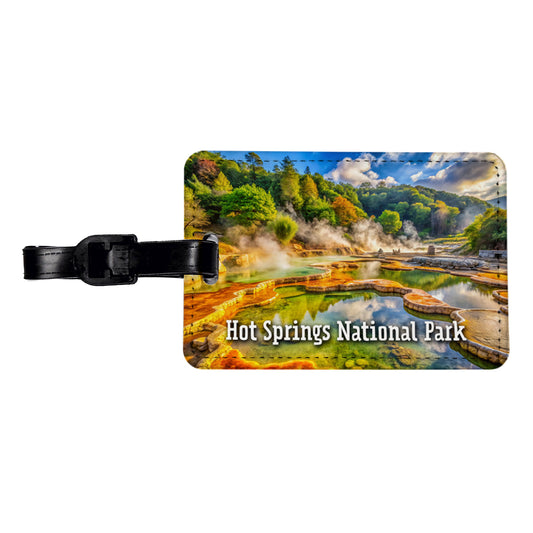 Hot Springs National Park Arkansas Travel Faux Leather Luggage Tag