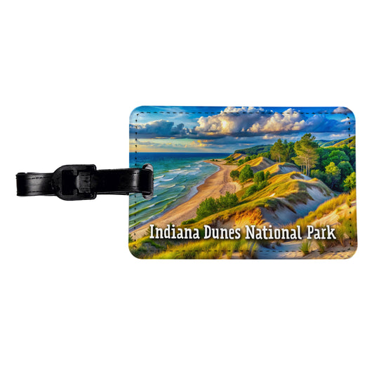 Indiana Dunes National Park Indiana Travel Faux Leather Luggage Tag