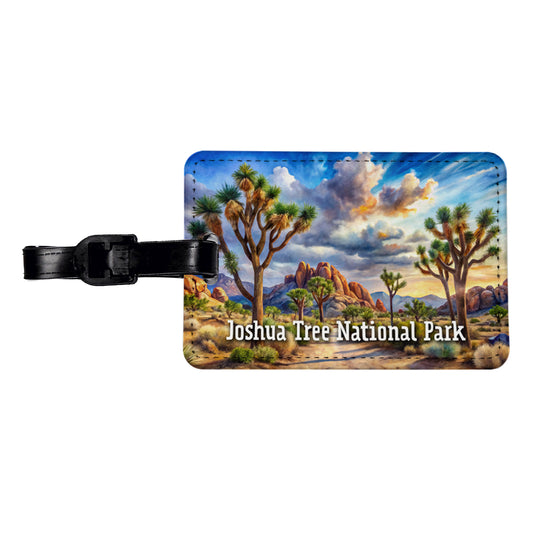 Joshua Tree National Park California Travel Faux Leather Luggage Tag