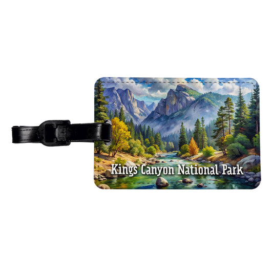 Kings Canyon National Park California Travel Faux Leather Luggage Tag