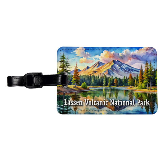 Lassen Volcanic National Park California Travel Faux Leather Luggage Tag