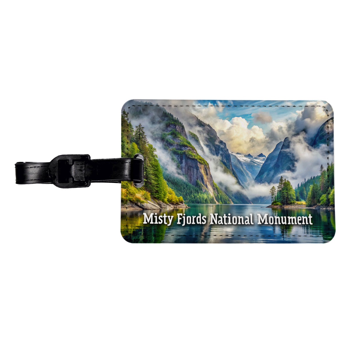 Misty Fjords National Monument Alaska Travel Faux Leather Luggage Tag
