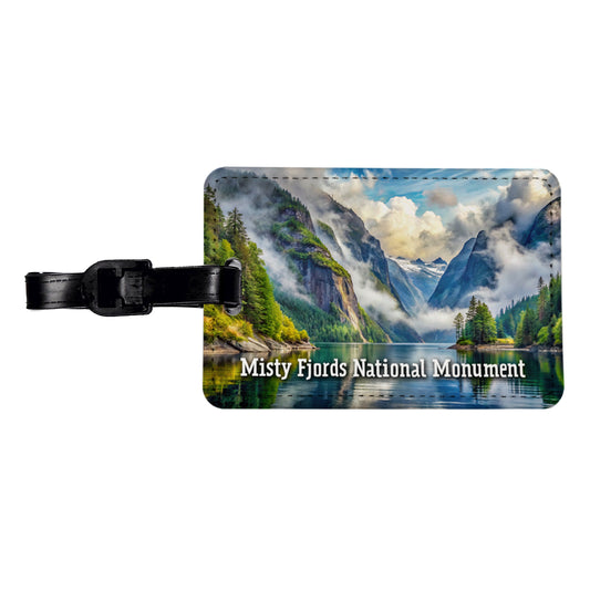 Misty Fjords National Monument Alaska Travel Faux Leather Luggage Tag