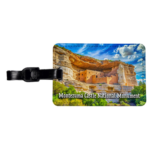 Montezuma Castle National Monument Arizona Travel Faux Leather Luggage Tag