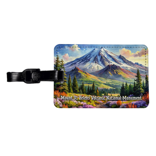 Mount St. Helens Volcanic National Monument Washington Travel Faux Leather Luggage Tag