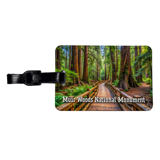Muir Woods National Monument California Travel Faux Leather Luggage Tag