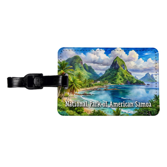 National Park of American Samoa Travel Faux Leather Luggage Tag